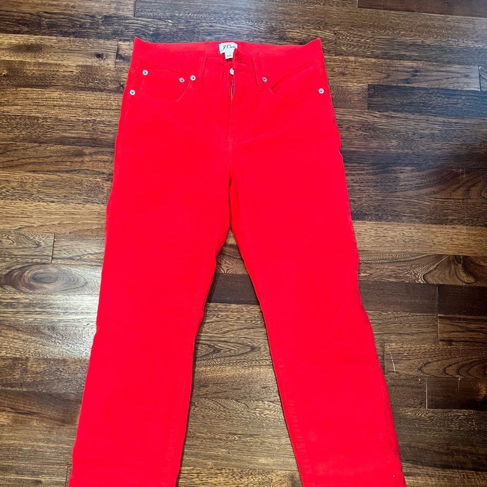 Jcrew red corduroy pant